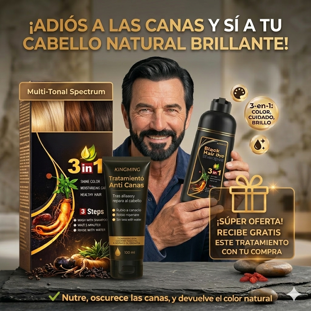 champú Anti Canas Natural 3 en 1 Gratis Tratamiento anti-canas