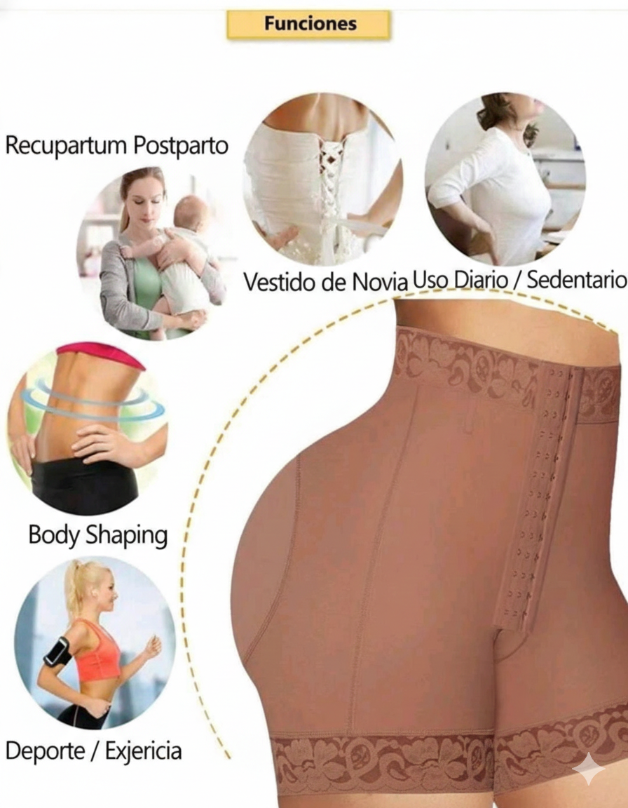 Short Levanta Glúteo Moldeador con Ajuste Frontal
