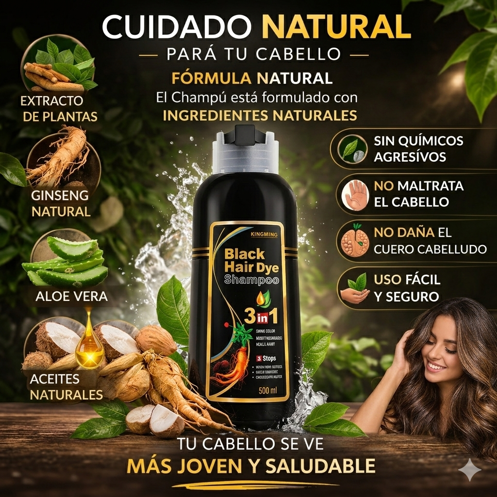 champú Anti Canas Natural 3 en 1 Gratis Tratamiento anti-canas