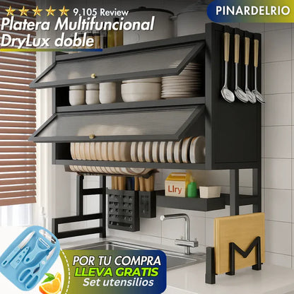 ESCURRIDOR DE LOZA 2 NIVELES CON TAPA