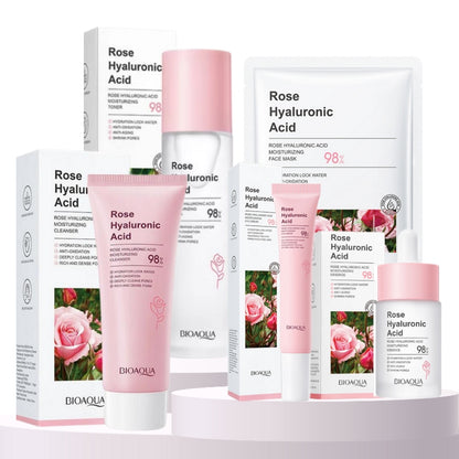 Kit X7 ROSAS Y ACIDO HIALURONICO BIOAQUA GRATIS PROTECTOR SOLAR