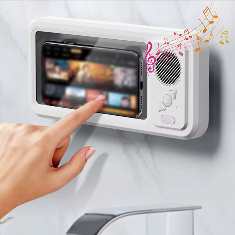 Soporte para Teléfono de Ducha con Altavoz IPX4, Impermeable, Pantalla Táctil