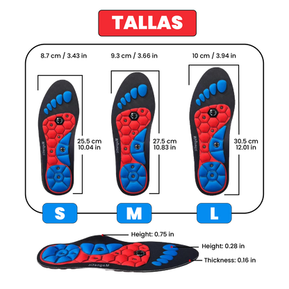 Plantillas de masaje de terapia magnética Ortopédicas  ajustables recortables