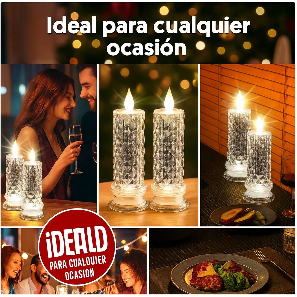 Velas LED X24 Decorativas con Luz Romántica y Segura