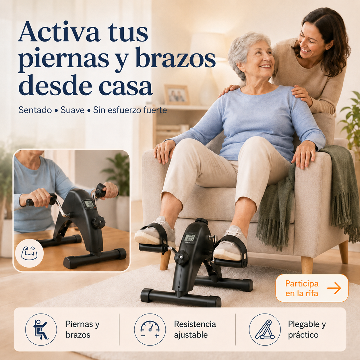 MINI BICICLETA SPINNING 2 EN 1 – MOVILIDAD Y EJERCICIO EN CASA