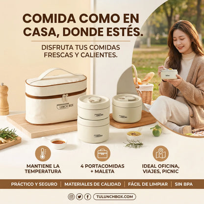 LONCHERA TERMICA PORTACOMIDA X4