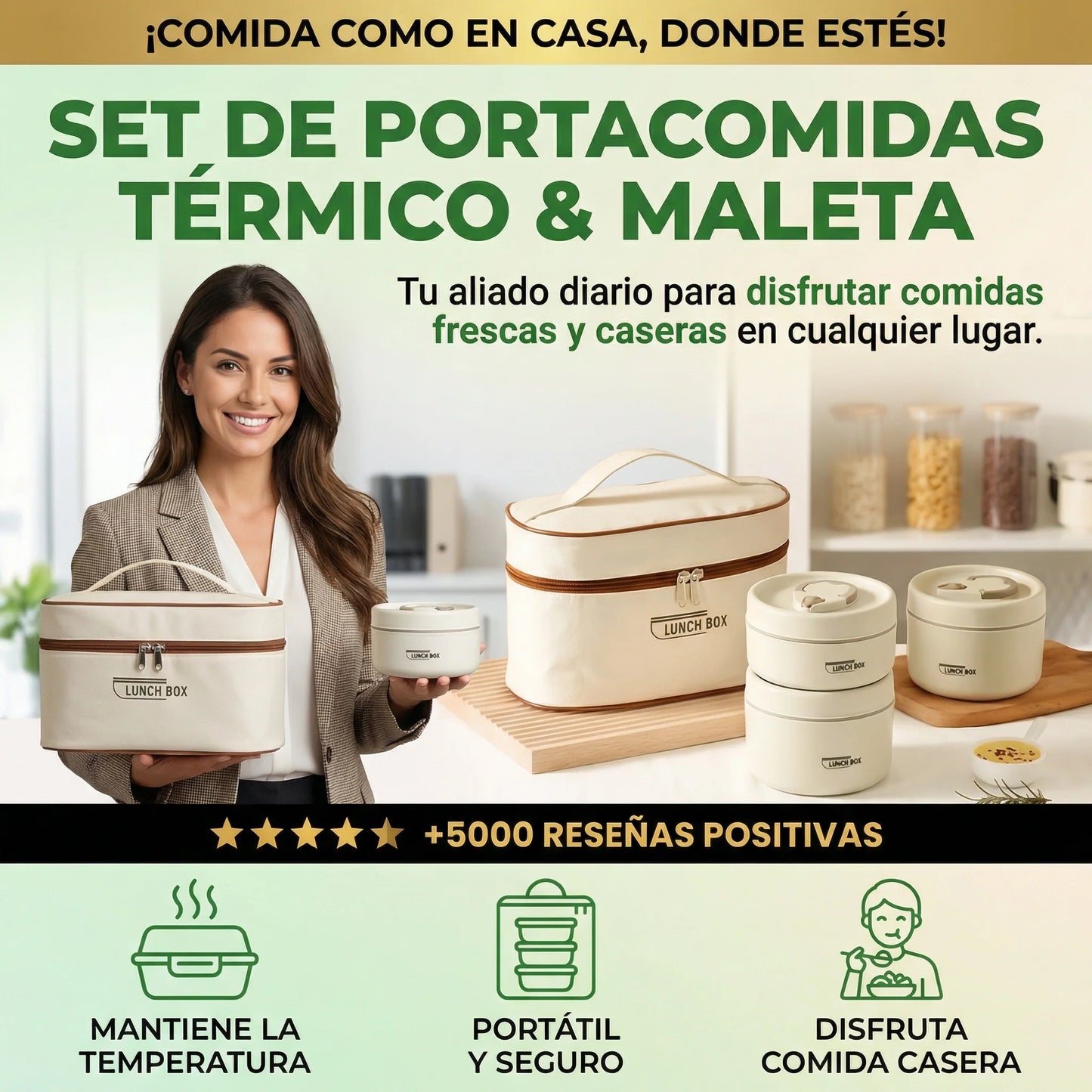 LONCHERA TERMICA PORTACOMIDA X4