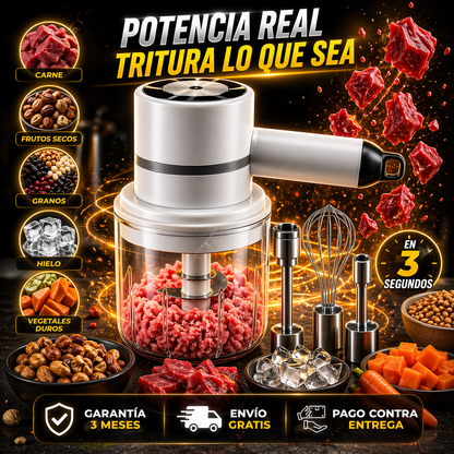 Mini Batidora Picador Eléctrico 3 En 1