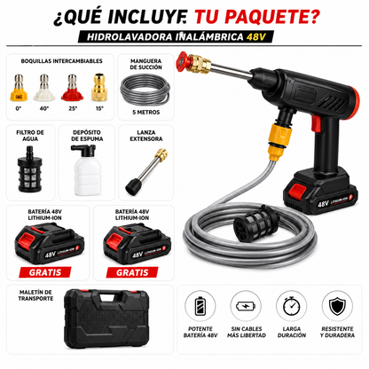 Hidrolavadora Inalámbrica 48v Gratis 2 Baterias