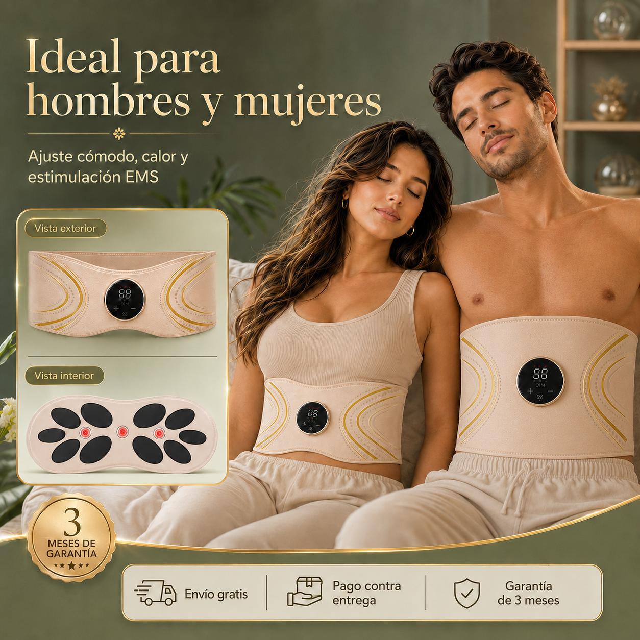 Faja Cinturón Térmico Turmalina Magnético 4 en 1