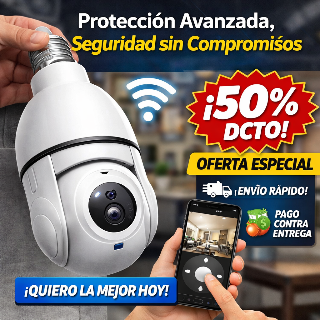Cámara de Seguridad IMOU Bombillo 2K (3MP) – WiFi, Full Color, Detección Inteligente, Audio 2 Vías