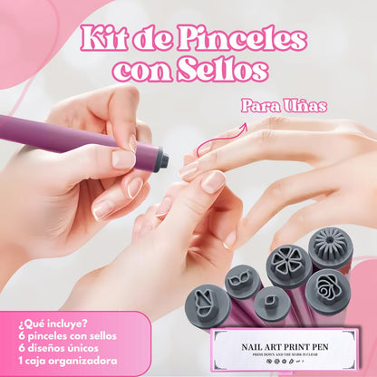 Set Pincel para Uñas X 6 Diseños