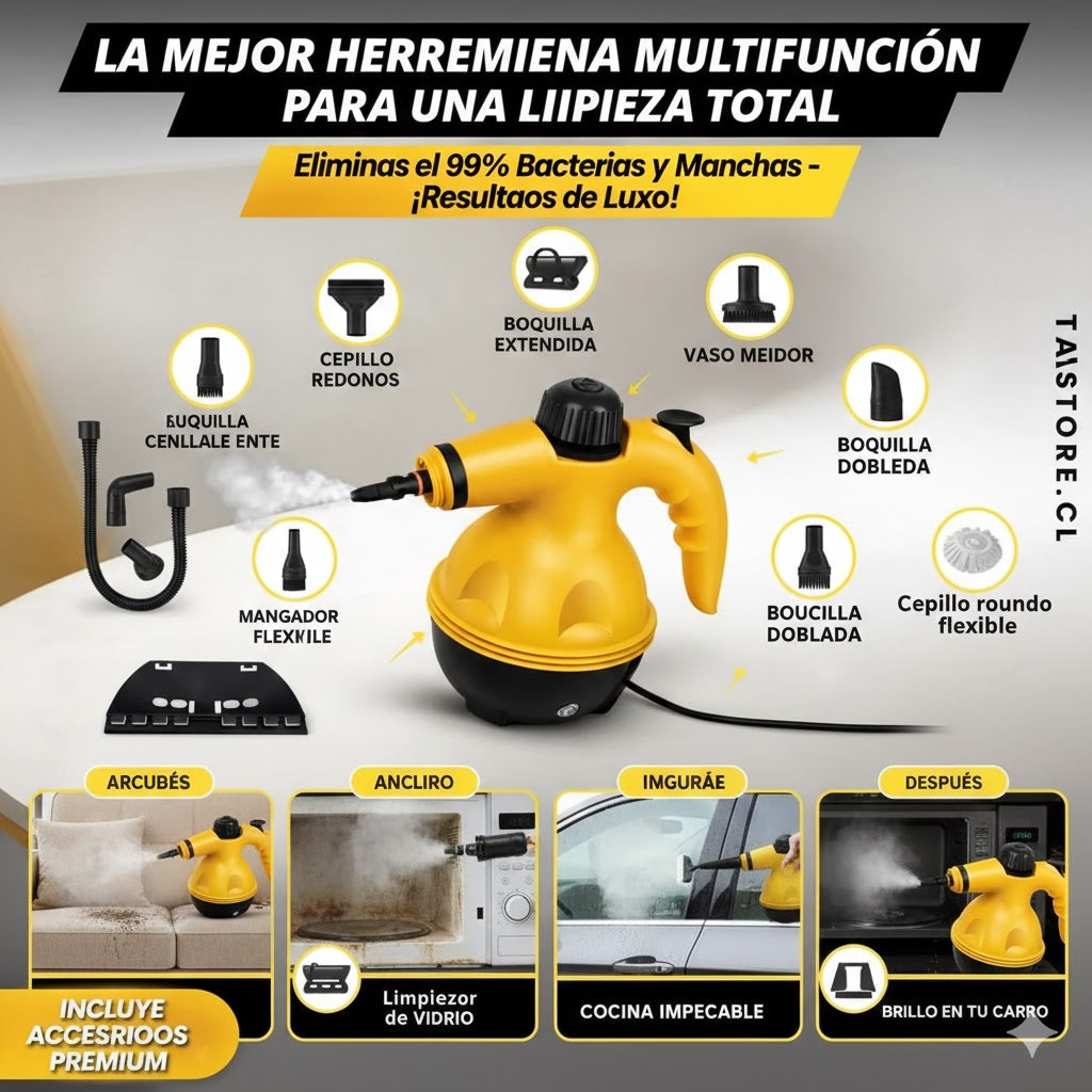 Limpiador a Vapor Eléctrico Multifuncion