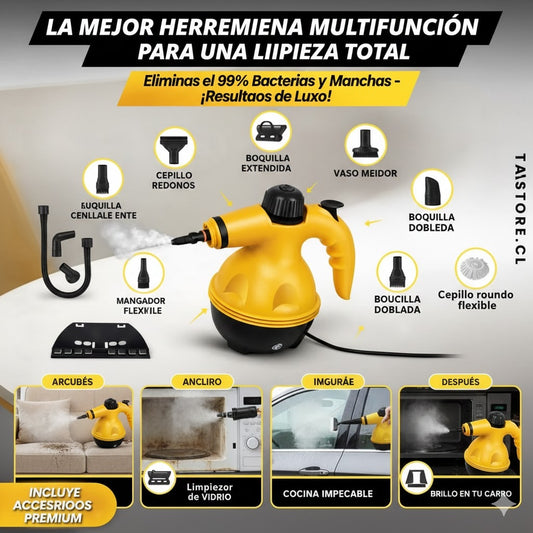 Limpiador a Vapor Eléctrico Multifuncion